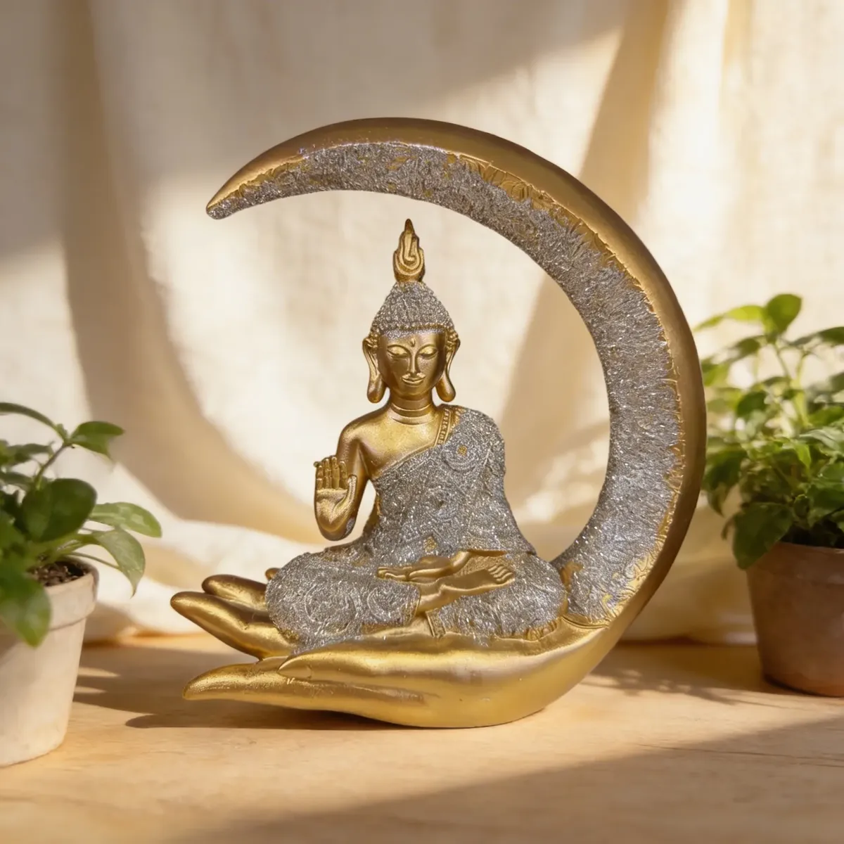 Buda De Polyresina 20x17 Cms C21130b Dorado oscuro