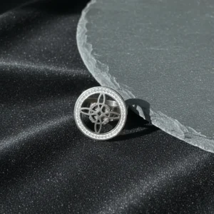 Anillo Acero Alta Calidad Nudo De Bruja Circones Ajustable