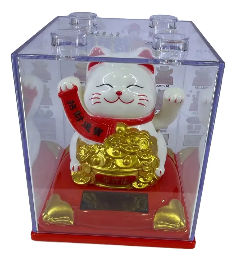 Gato Chino Brazo Móvil De La Fortuna 9cm + Pila Colores