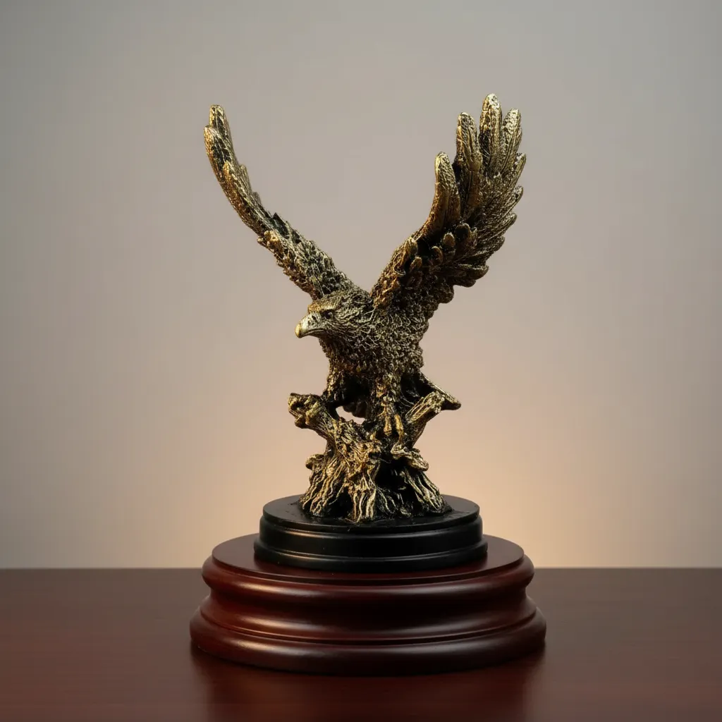 Figura Decorativa Águila Dorada Mide 13.5x9cm Cod:25929
