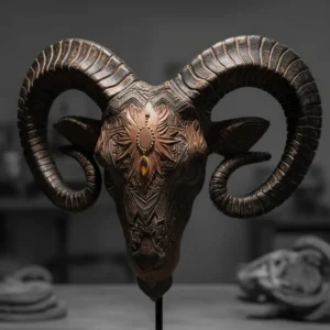 Figura Decorativa Cabeza De Carnero Mide 38x31cm Cod:605668