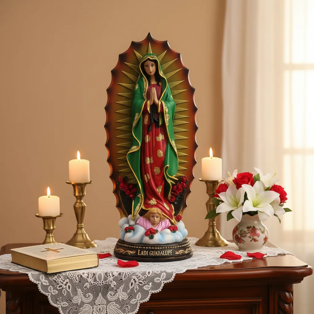 Figura Decorativa Virgen De Guadalupe Mide 51x23cm Codr31343