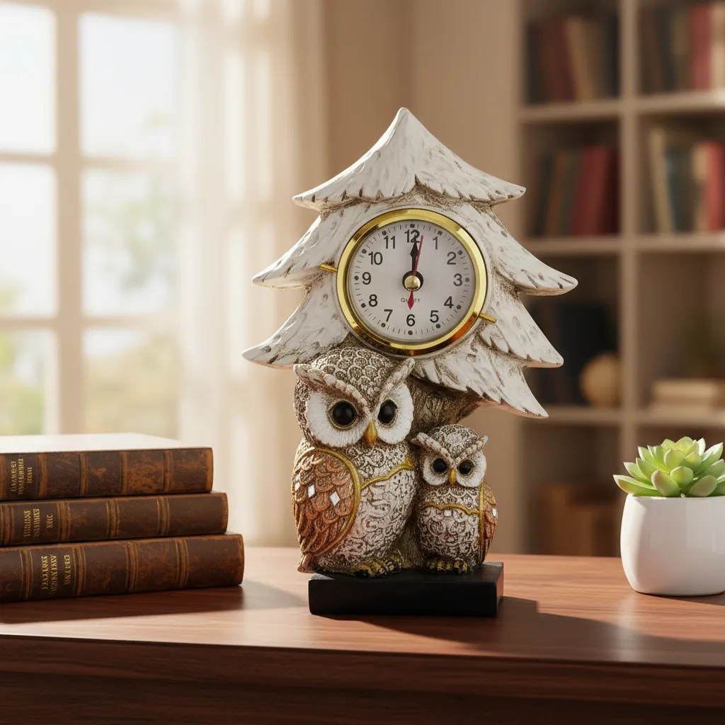 Reloj De Mesa Diseño Buho Mide 17x12cm