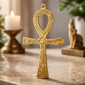 Cruz Egipcia De Ankh Material Bronce Mide 17cm