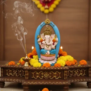 Figura Decorativa Diosa Hindu Ganesha Resina Mide 24x14.3cm