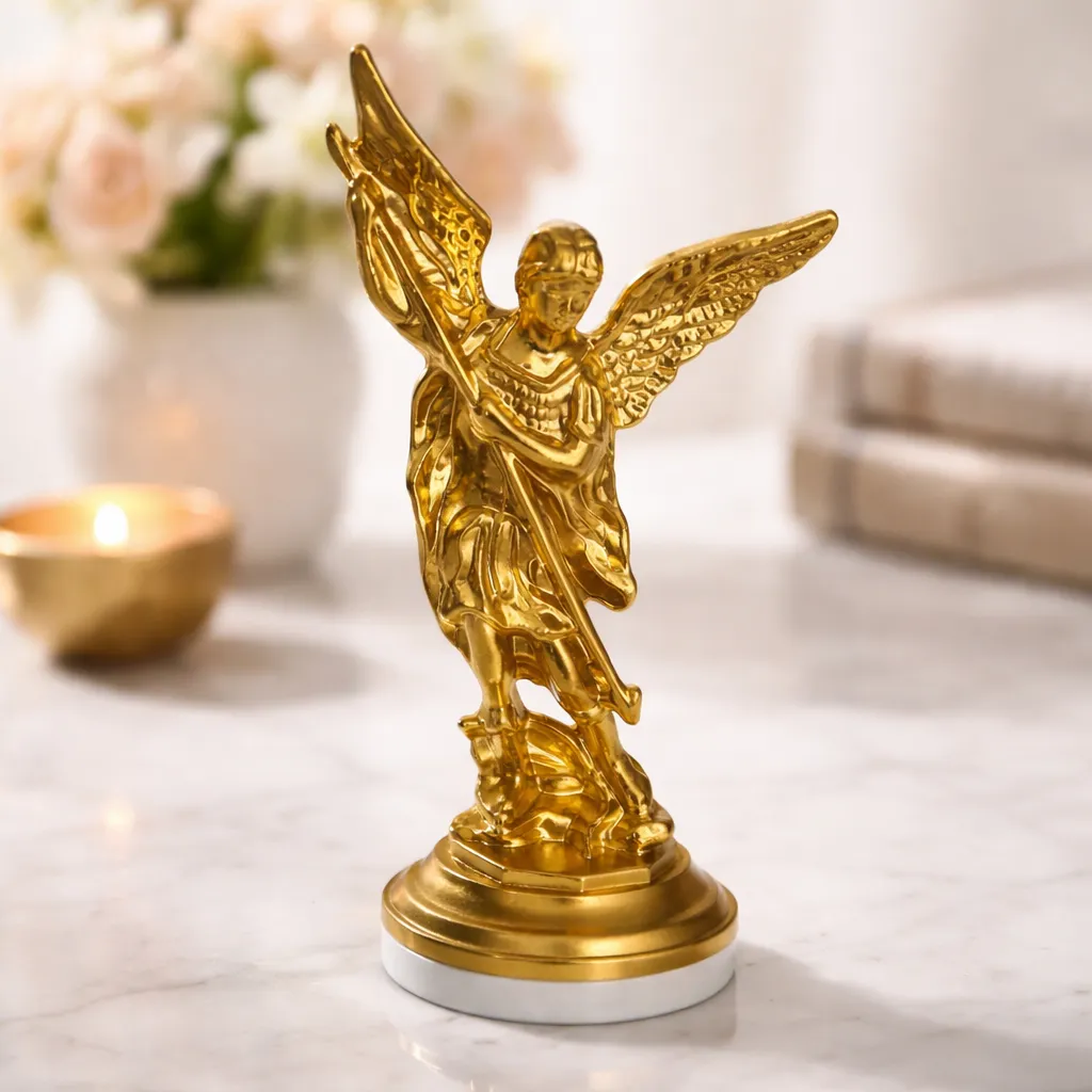San Miguel Arcangel Metal Dorado 10 Cms