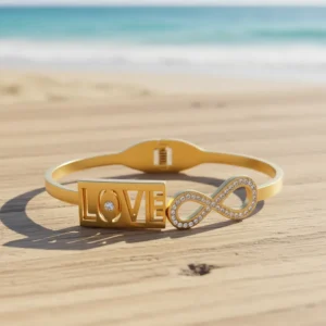 Cadena Corazones Amor Infinito Color Plateado