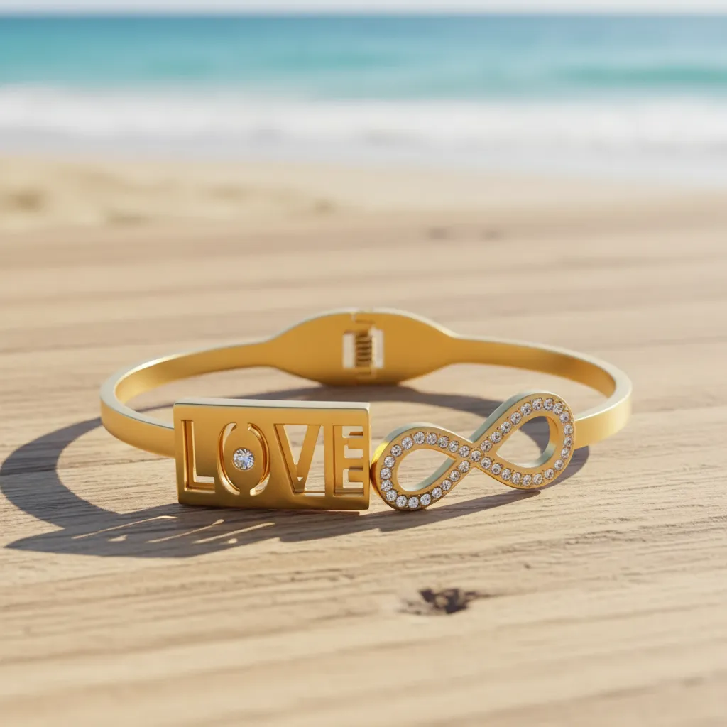 Cadena Corazones Amor Infinito Color Plateado
