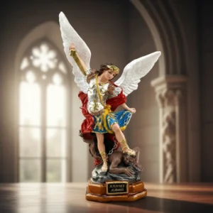 Figura Decorativa San Miguel Arcangel Mide 32x18.5cm Blanco