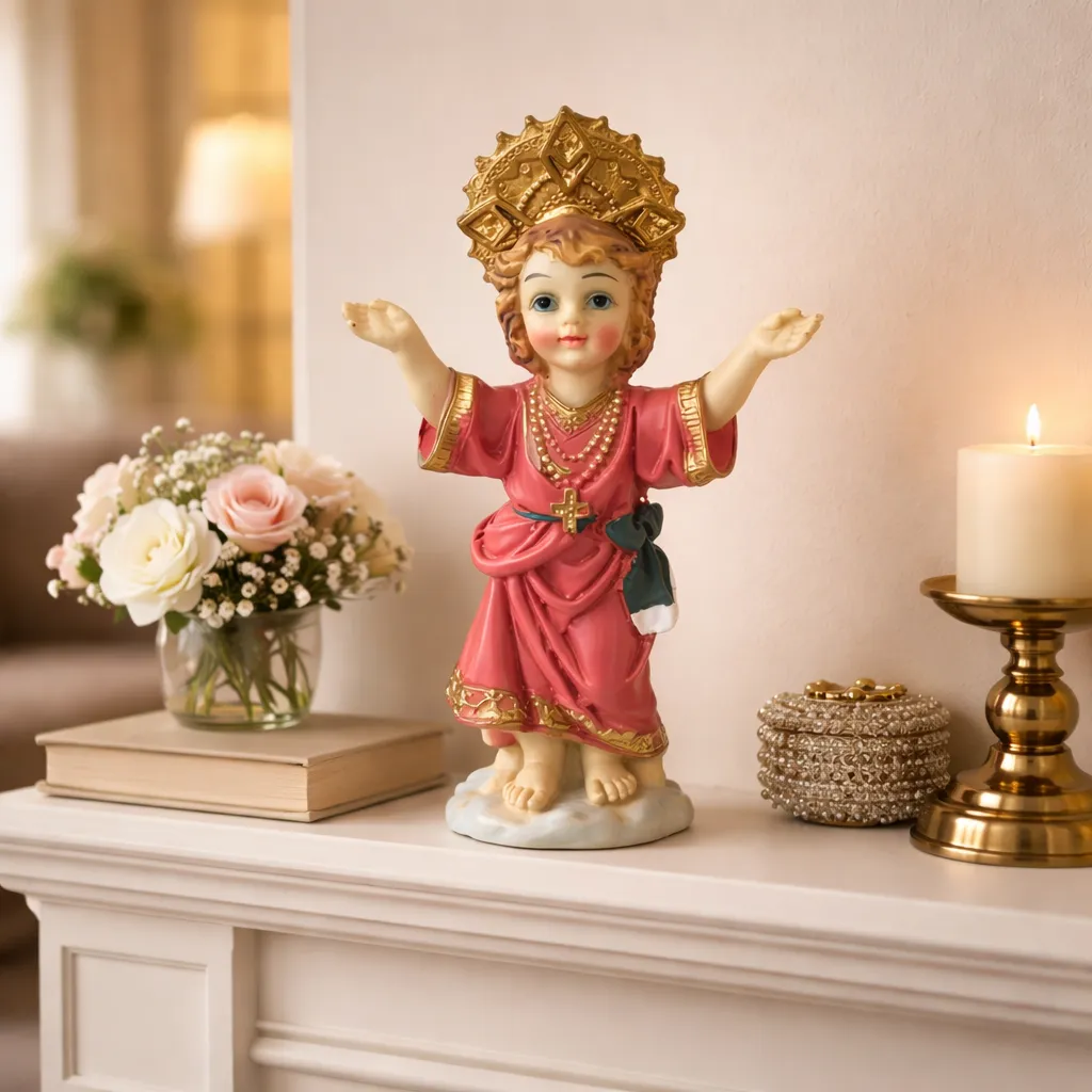 Figura Religiosa Divino Niñojesús Mide 14.5x8.5cm Cod:08611 Rosa