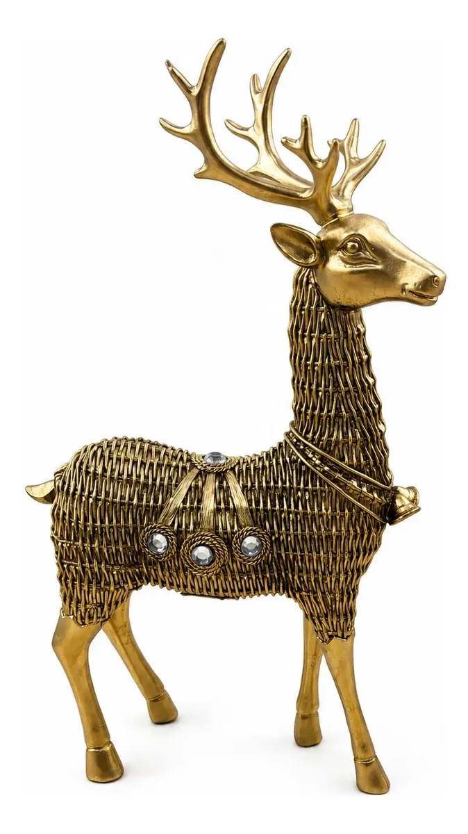 Figura Decorativa Ciervo Dorado Mide :33x19.5cm Cod:rs66881 Dorado oscuro