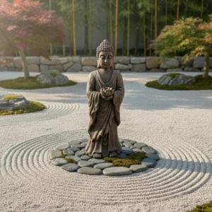 Estatua Buda De Pie Mide 81cm Cod:180828 Tipo Piedra Gris oscuro