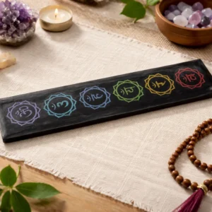 Obsidiana 7 Chakras Mide 25x5cm Cod:ih606125 Negro