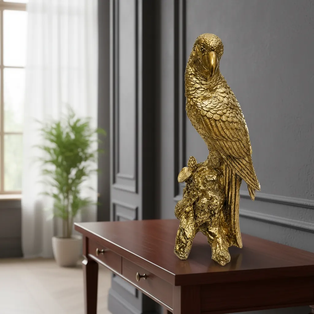 Figura Decorativa Águila Dorada Mide :25x11.5cm Cod:rs66760 Dorado oscuro