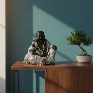 Figura Decorativo Buda Moreno Mide 18x18cm Negro