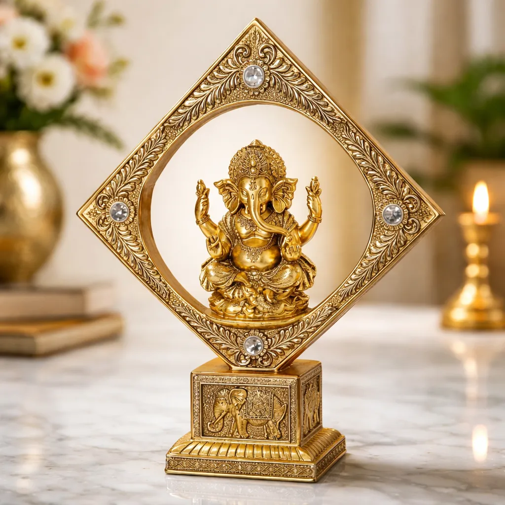 Estatua Decorativa Ganesha Marco Mide 35.5x28cm Cod:rs66791