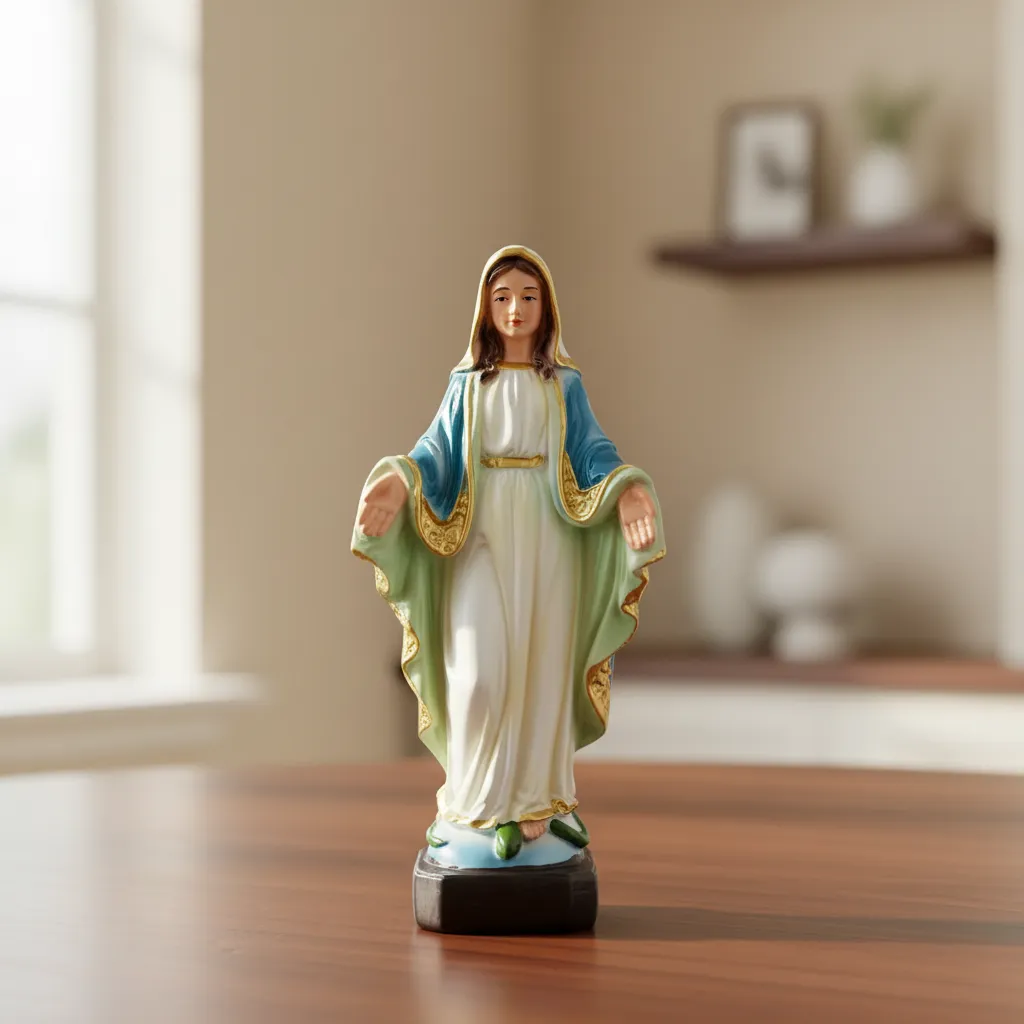 Figura Decorativa Virgen De Las Gracias Mide 15x4cm Agua