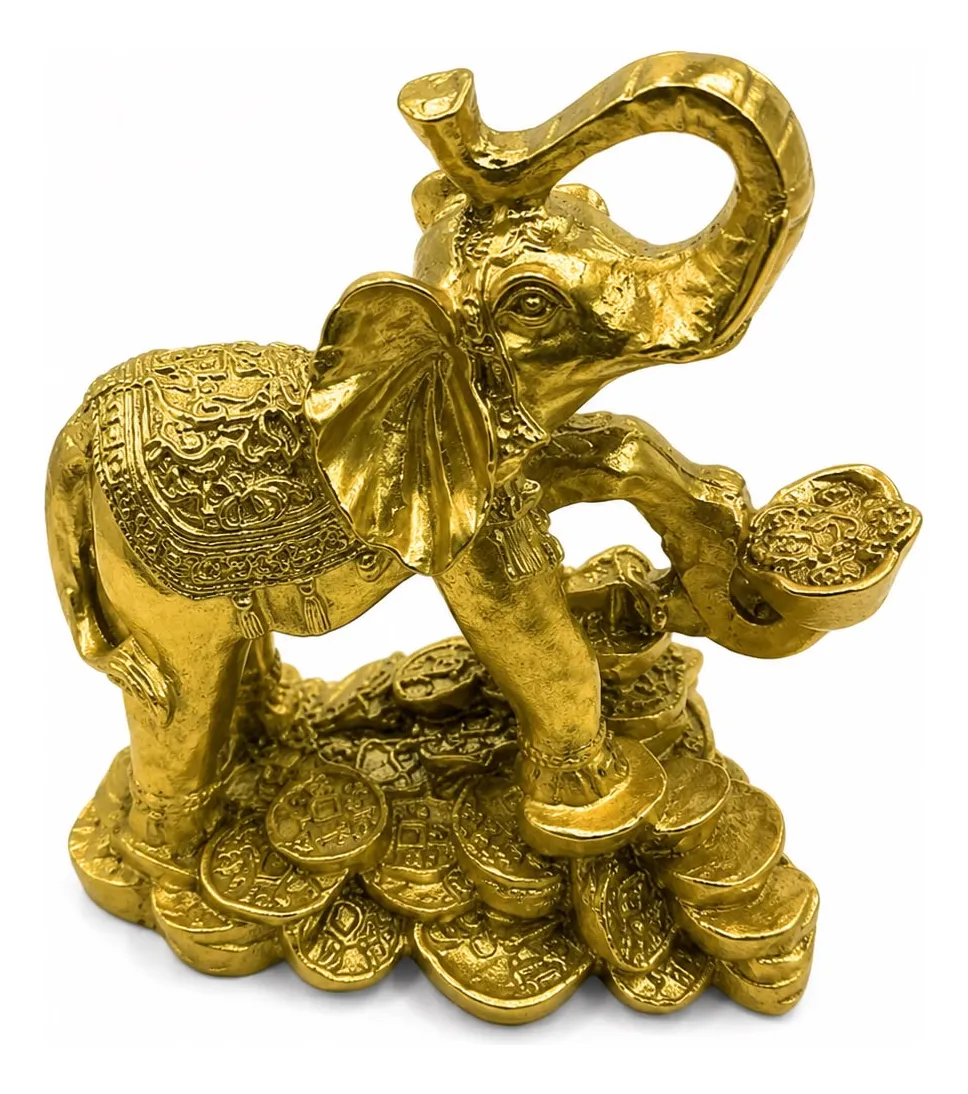 Elefante Abundancia Mide 9x8cm Cod:srd12-29 Dorado Dorado