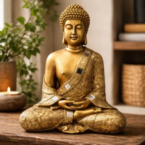 Figura Decorativa Buda Meditación Dorado Mide 29x22vm Mide 29x22vm CodRL64260