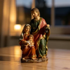 Figura Religiosa Jesús José Y Maria Mide 13x7.3cm Cod:08609 Rojo