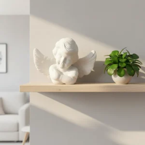 Figura Decorativa Querubin Durmiente Mide 15x20cm Blanco