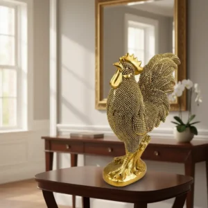 Gallo De La Prosperidad En Polyresinia Mide :18x16cm