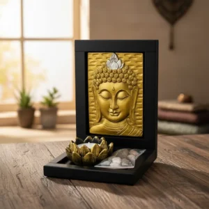 Portavelas Cuadro Buda Y Ganesha Dorado Oscuro