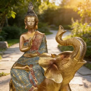 Figura Decorativa Buda Con Elefant