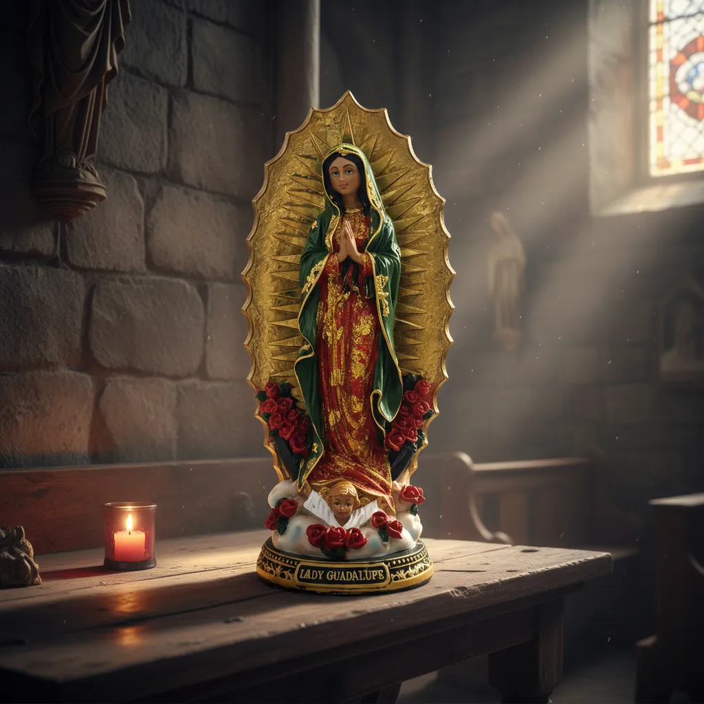 Figura Decorativa Virgen De Guadalupe Mide 29x13.5cm