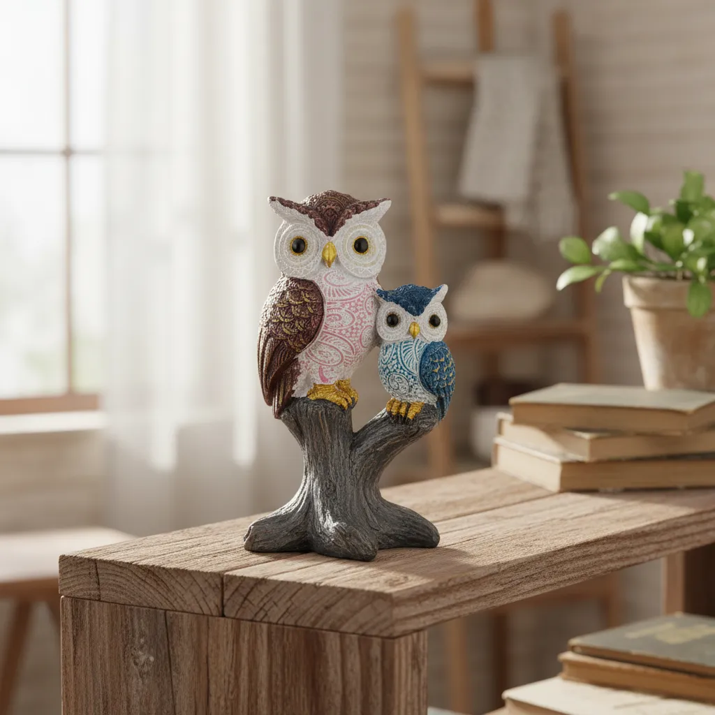 Figura Decorativa Buho Mide 12x6.5cm Cod:08830
