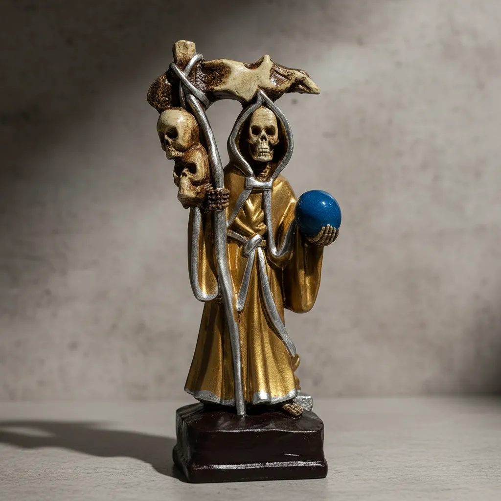 Figura La Santa Muerte 20 Cms - Marrón
