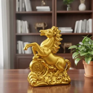Caballo De La Abundancia Dorado Mide 21.5x11x23cm Cod:2025-H06