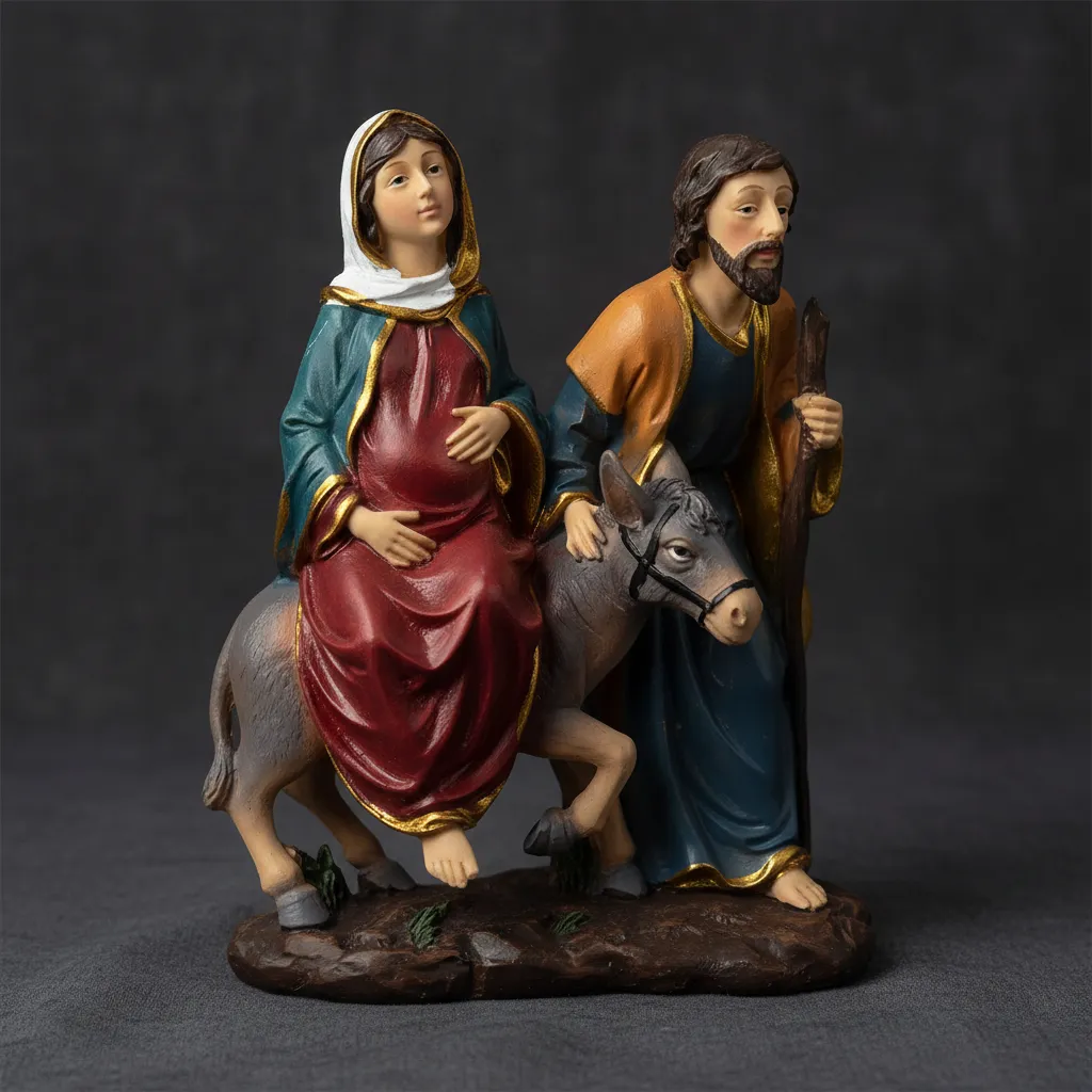 Figura Decorativa Maria Y José Mide 18x15 Cms Cod:08624