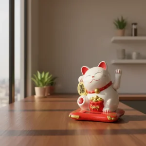 Gato Chino De La Fortuna Color Blanco 16 Cm Blanco