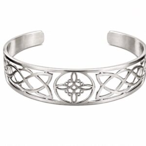pulsera de acero nudo de bruja ajustable