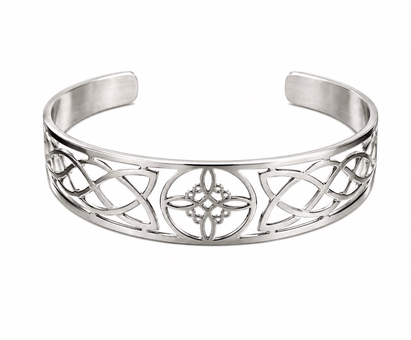 pulsera de acero nudo de bruja ajustable
