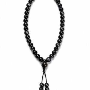 CODIGO SAGRADO OBSIDIANA PLATEADA 8MM -45 CUENTAS