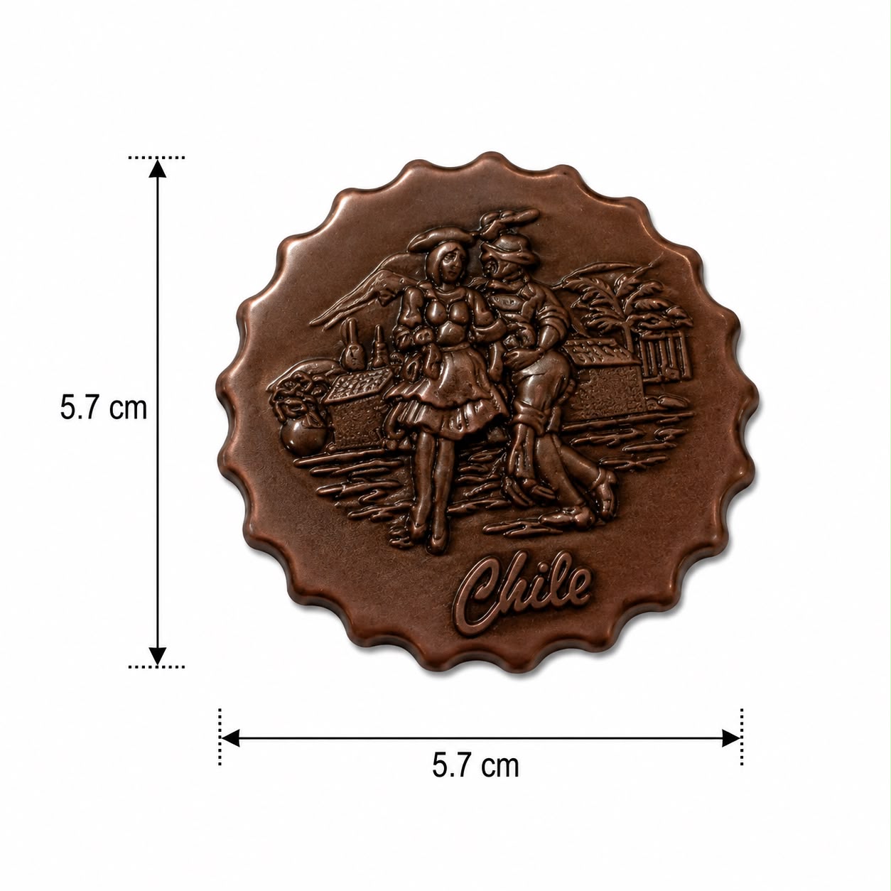 IMAN DE COBRE PARA REFRI - DISEÑOS CHILE VARIOS