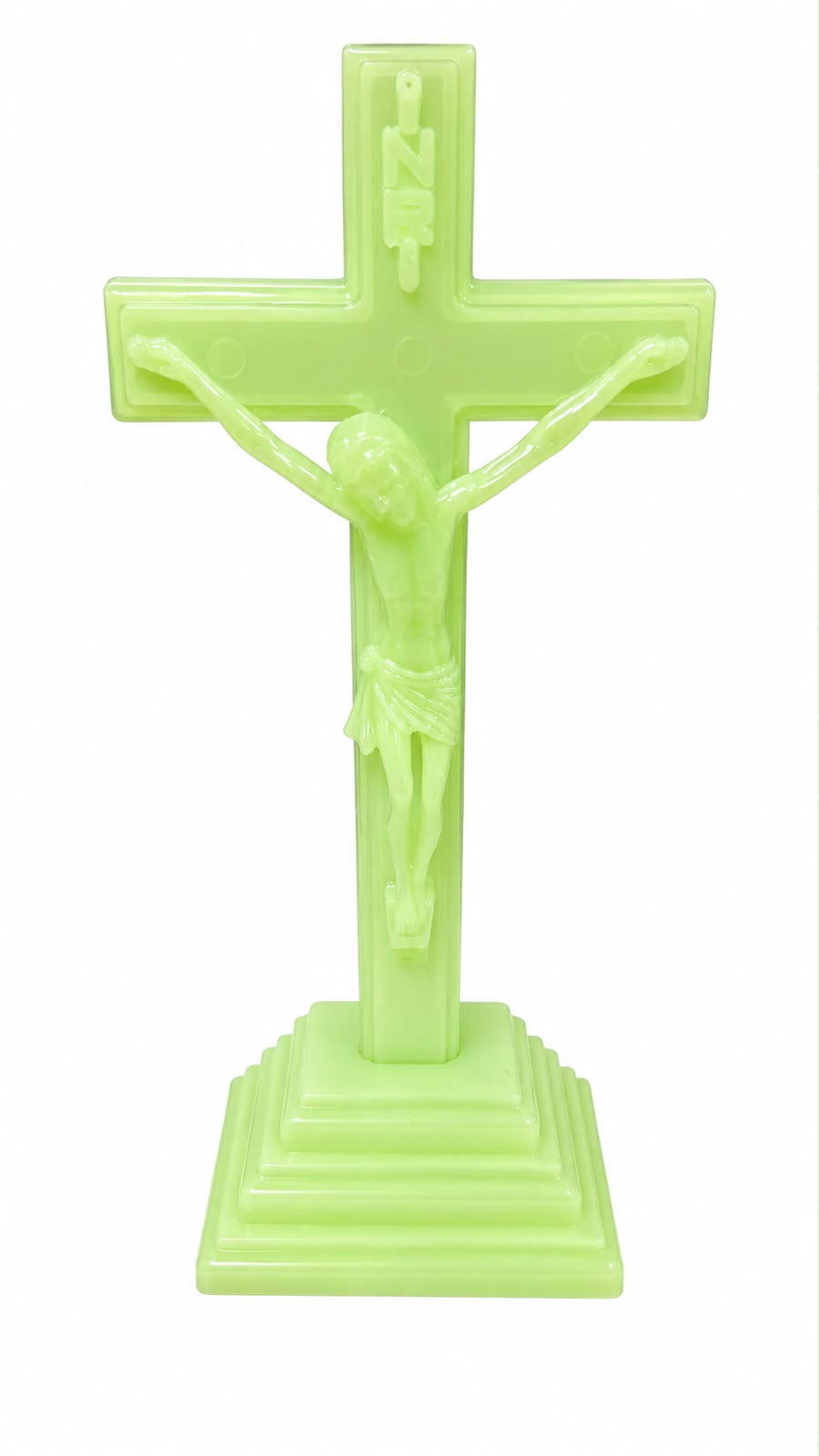 figura decorativa fluorescente Jesús crucificado - 21x8.5cm