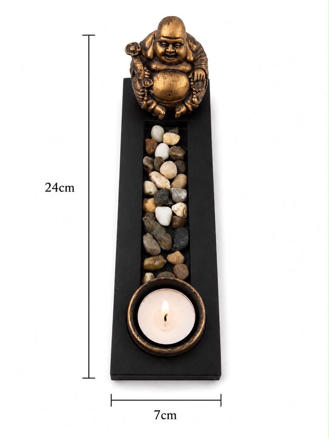 PORTA VELA ESTILO ZEN CON FIGURA DE BUDA