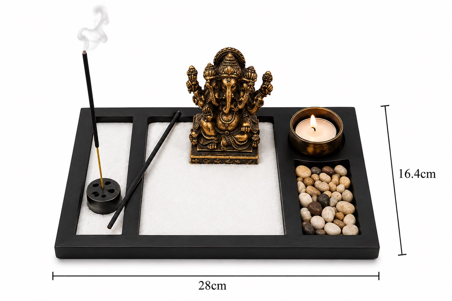 JARDIN ZEN DECORATIVO CON UNA ESTATUILLA DE GANESHA