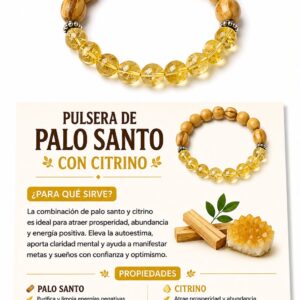PULSERA CITRINO CON PALO SANTO