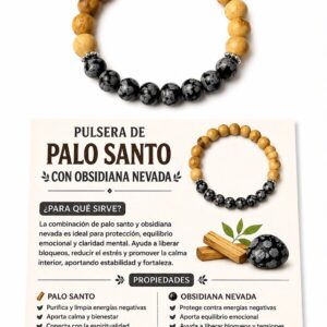 PULSERA OBSIDIANA NEVADA CON PALO SANTO