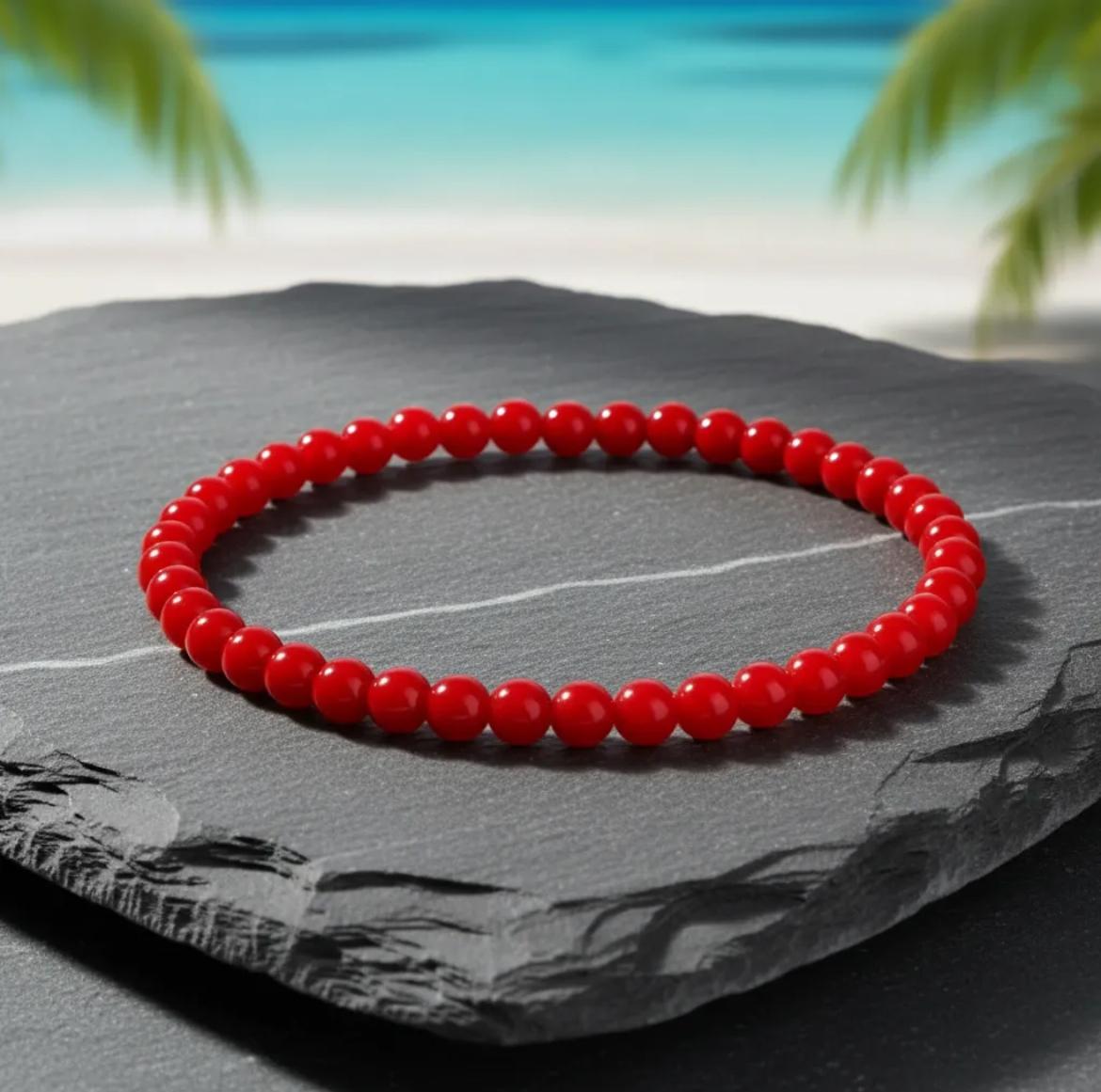 PULSERA JADE ROJO 6MM