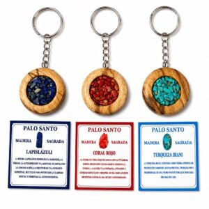 LLAVERO PALO SANTO CUARZO 4.5CM - PACK DE 3 UNIDADES