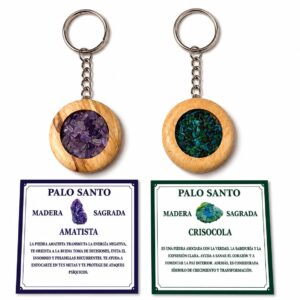 LLAVERO PALO SANTO CON CUARZO 4.5CM - PACK DE 2 UNIDADES