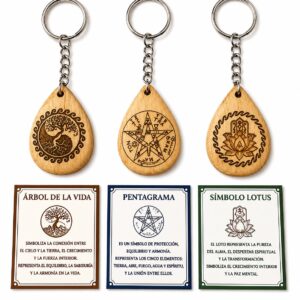 LLAVERO PALO SANTO TALLADO - PACK DE 3 UNIDADES