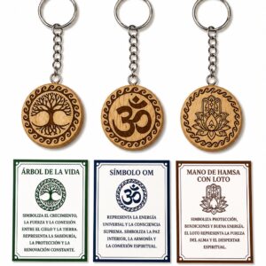 LLAVERO PALO SANTO TALLADO 4.4CM - PACK 3 UNID