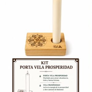 KIT PORTA VELA MAS VELA 6X4X2CM