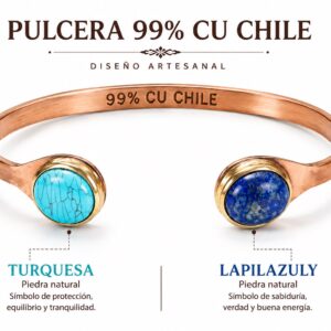 PULSERA DE COBRE - TURQUEZA LAPILAZULY